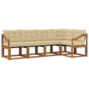 Udendørs sofagruppe med pude 5 pcs Naturlig og Beige