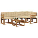 Udendørs sofagruppe med pude 6 pcs Naturlig og Beige