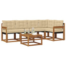 Udendørs sofagruppe med pude 6 pcs Naturlig og Beige