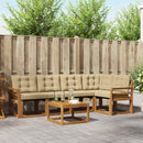 Udendørs sofagruppe med pude 6 pcs Naturlig og Beige