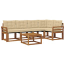 Udendørs sofagruppe med pude 6 pcs Naturlig og Beige