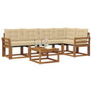 Udendørs sofagruppe med pude 6 pcs Naturlig og Beige