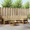 Udendørs sofagruppe med pude 6 pcs Naturlig og Beige
