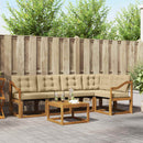 Udendørs sofagruppe med pude 6 pcs Naturlig og Beige