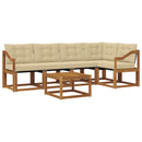 Udendørs sofagruppe med pude 6 pcs Naturlig og Beige