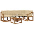 Udendørs sofagruppe med pude 6 pcs Naturlig og Beige