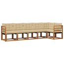 Udendørs sofagruppe med pude 6 pcs Naturlig og Beige