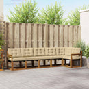 Udendørs sofagruppe med pude 6 pcs Naturlig og Beige