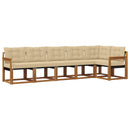 Udendørs sofagruppe med pude 6 pcs Naturlig og Beige