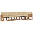 Udendørs sofagruppe med pude 6 pcs Naturlig og Beige