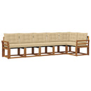 Udendørs sofagruppe med pude 6 pcs Naturlig og Beige