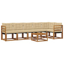 Udendørs sofagruppe med pude 7 pcs Naturlig og Beige