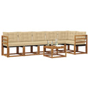 Udendørs sofagruppe med pude 7 pcs Naturlig og Beige