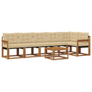 Udendørs sofagruppe med pude 7 pcs Naturlig og Beige