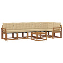 Udendørs sofagruppe med pude 7 pcs Naturlig og Beige