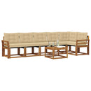 Udendørs sofagruppe med pude 7 pcs Naturlig og Beige