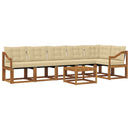 Udendørs sofagruppe med pude 7 pcs Naturlig og Beige