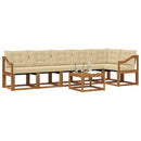 Udendørs sofagruppe med pude 7 pcs Naturlig og Beige
