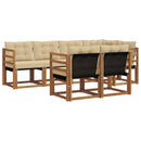 Udendørs sofagruppe med pude 7 pcs Naturlig og Beige