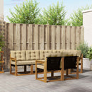 Udendørs sofagruppe med pude 7 pcs Naturlig og Beige