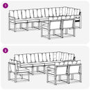 Udendørs sofagruppe med pude 8 pcs Naturlig og Beige