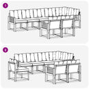 Udendørs sofagruppe med pude 8 pcs Naturlig og Beige