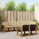 Udendørs sofagruppe med pude 8 pcs Naturlig og Beige