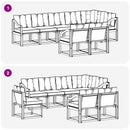 Udendørs sofagruppe med pude 8 pcs Naturlig og Beige