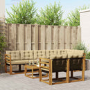 Udendørs sofagruppe med pude 9 pcs Naturlig og Beige