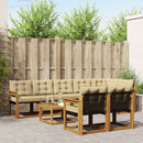 Udendørs sofagruppe med pude 9 pcs Naturlig og Beige