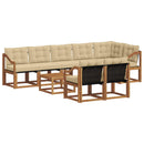 Udendørs sofagruppe med pude 9 pcs Naturlig og Beige