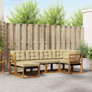 Udendørs sofagruppe med pude 6 pcs Naturlig og Beige