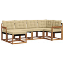 Udendørs sofagruppe med pude 6 pcs Naturlig og Beige