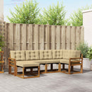 Udendørs sofagruppe med pude 6 pcs Naturlig og Beige