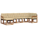 Udendørs sofagruppe med pude 7 pcs Naturlig og Beige