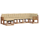 Udendørs sofagruppe med pude 7 pcs Naturlig og Beige