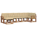 Udendørs sofagruppe med pude 7 pcs Naturlig og Beige