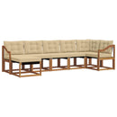 Udendørs sofagruppe med pude 7 pcs Naturlig og Beige