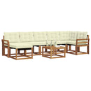 Udendørs sofagruppe med pude 8 pcs Naturlig og Fløde