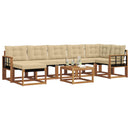 Udendørs sofagruppe med pude 8 pcs Naturlig og Beige
