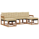 Udendørs sofagruppe med pude 6 pcs Naturlig og Beige