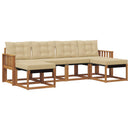 Udendørs sofagruppe med pude 6 pcs Naturlig og Beige