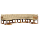 Udendørs sofagruppe med pude 8 pcs Naturlig og Beige