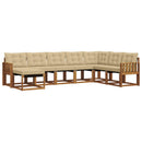 Udendørs sofagruppe med pude 8 pcs Naturlig og Beige