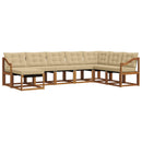 Udendørs sofagruppe med pude 8 pcs Naturlig og Beige
