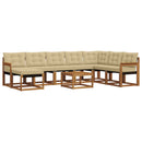 Udendørs sofagruppe med pude 9 pcs Naturlig og Beige