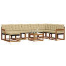 Udendørs sofagruppe med pude 9 pcs Naturlig og Beige