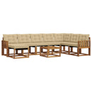 Udendørs sofagruppe med pude 9 pcs Naturlig og Beige