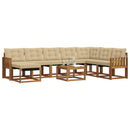 Udendørs sofagruppe med pude 9 pcs Naturlig og Beige