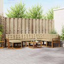 Udendørs sofagruppe med pude 9 pcs Naturlig og Beige